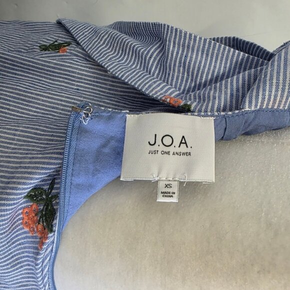 Anthropologie J.O.A  linen flower Embroidered  midi dress - Picture 6 of 7